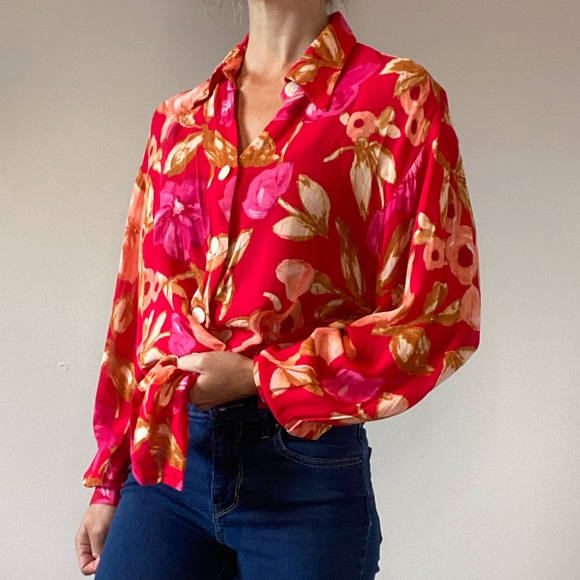 Vintage Pink Floral Blouse - Picture 8 of 14